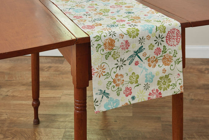 Park Design Dragonfly Floral Table Runners 2 Sizes 54 inch and 72 inch long  Farmhouse, Country - Olde Church Emporium