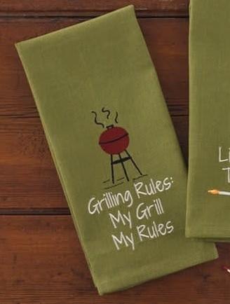 Park Design Favorite Grilling Rules Dishtowel 18 X 28 Inches - Olde Church Emporium