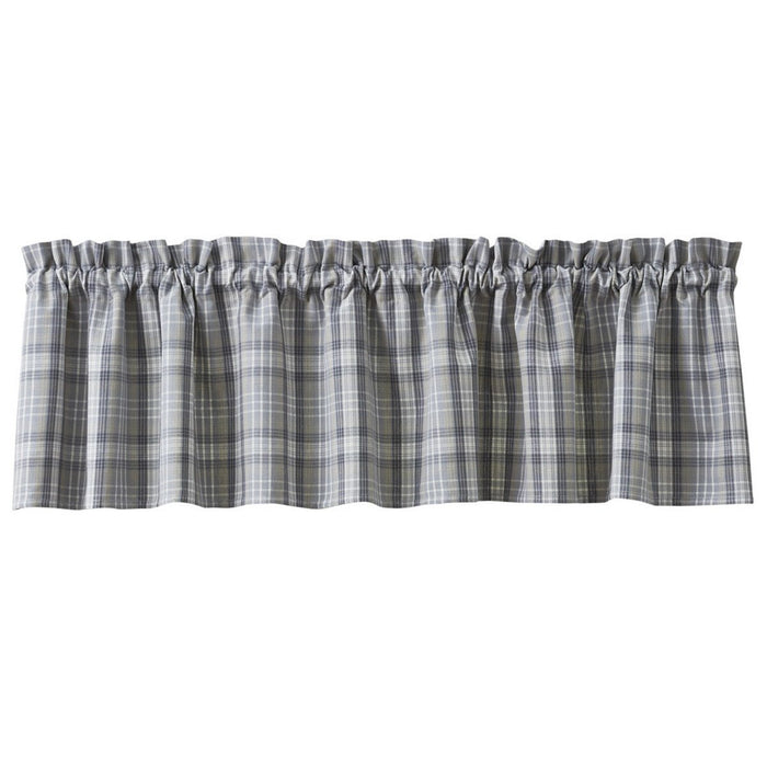 Park Design Hartwick Plaid Unlined Window Valance 72 x 14 Inches Gray Tan Black White - Olde Church Emporium