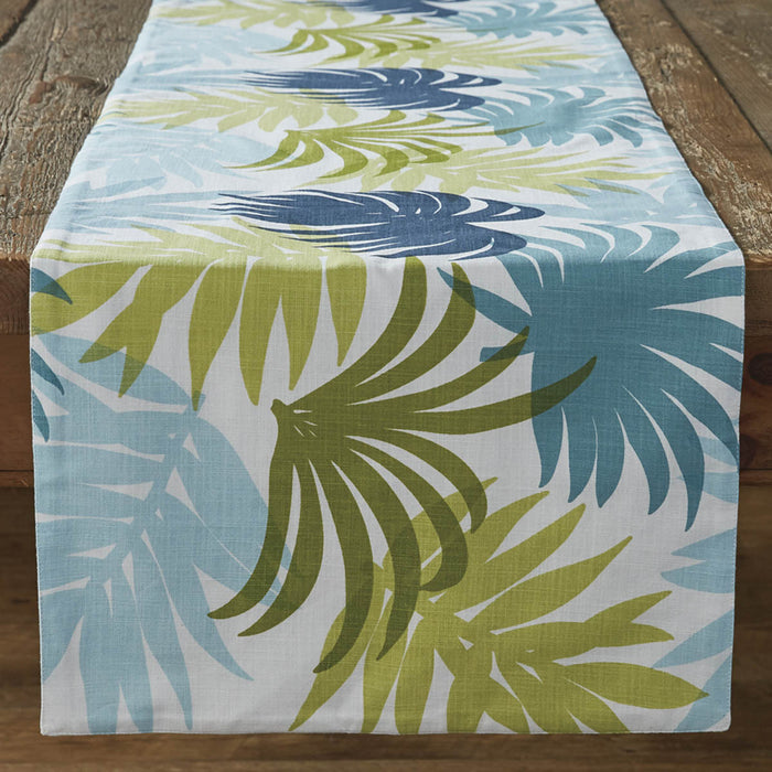 Park Design Paradise Palm Printed Table Runner 15 x 72 Inches Beach, Shore, Coastal