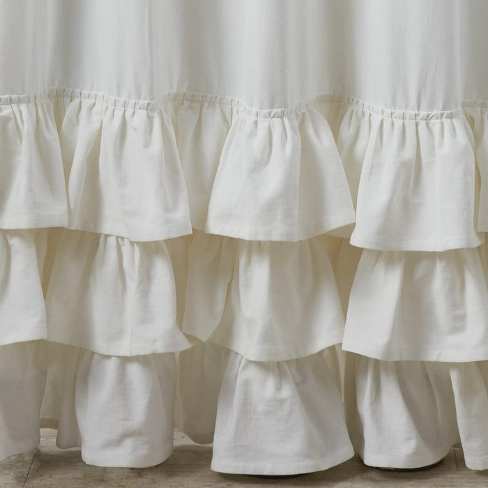Park Design Ruffled Shower Curtain 72 x 72 Inches White Formal  Bathroom - Olde Church Emporium