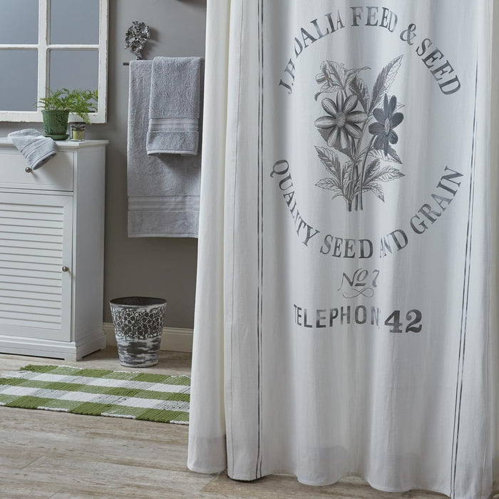 Park Design Seed Sack Shower Curtain 72 x 72 Inches Cotton Farmhouse Rustic Grain Feed Sack Farm Cottage Free Shipping - Olde Church Emporium