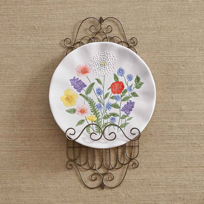 Park Design Single Metal Plate Rack - Measures 14.25"H X 6"W X 1.75"D Farmhouse, Country - Olde Church Emporium