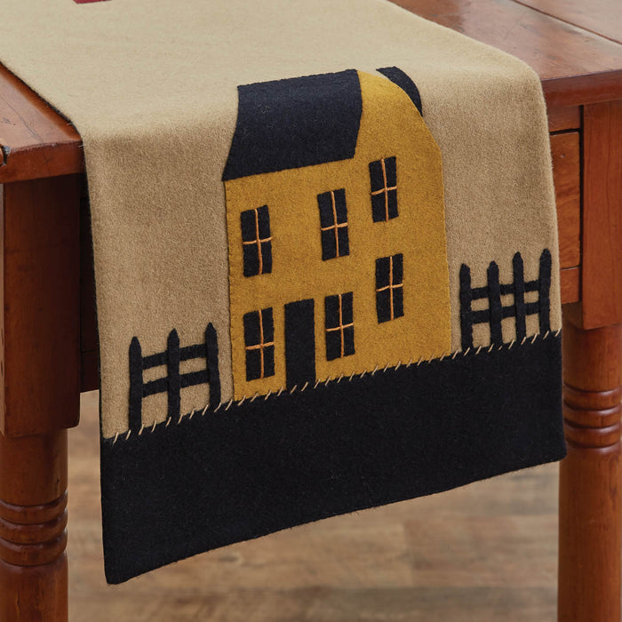 Park Design Sturbridge Home Felt Primitive Table Runner 13 x 36 Inches Farmhouse, Country, Cabin