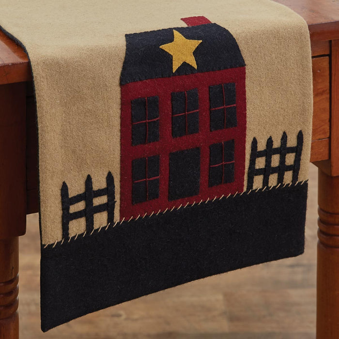 Park Design Sturbridge Home Felt Primitive Table Runner 13 x 36 Inches Farmhouse, Country, Cabin