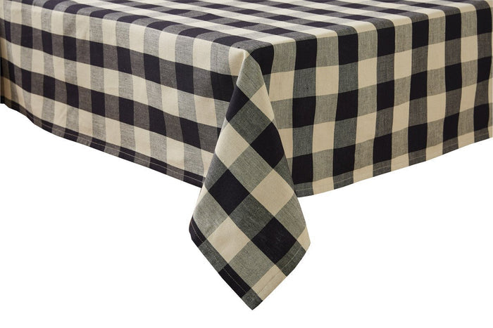 Park Design Wicklow Check Square Table Cloth Black 54 x 54 Inches Farmhouse Country - Olde Church Emporium