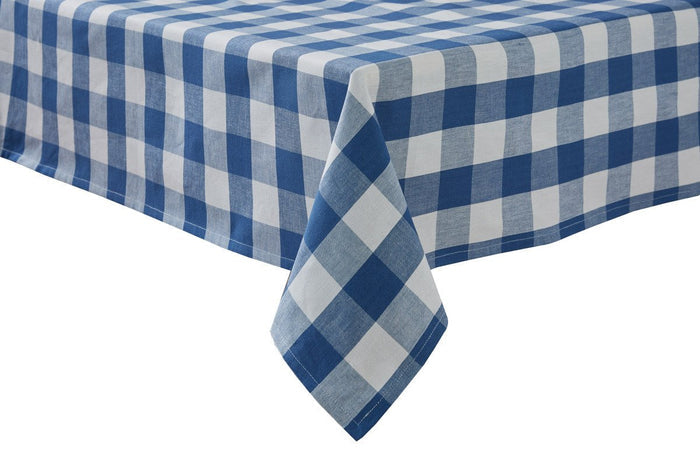 Park Design Wicklow Check Square Table Cloth China Blue 54 x 54 Inches Farmhouse Country - Olde Church Emporium