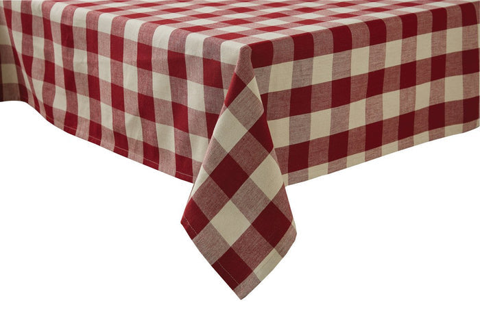 Park Design Wicklow Check Square Table Cloth Garnet 54 x 54 Inches Farmhouse Country - Olde Church Emporium