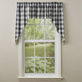 Park Design Wicklow Check Swag Black and Cream- 36" x 72"  - Farmhouse, Country - Olde Church Emporium