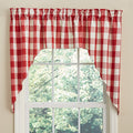 Park Design Wicklow Check Swag Red and Cream  - 36" x 72"  - Farmhouse, Country - Olde Church Emporium