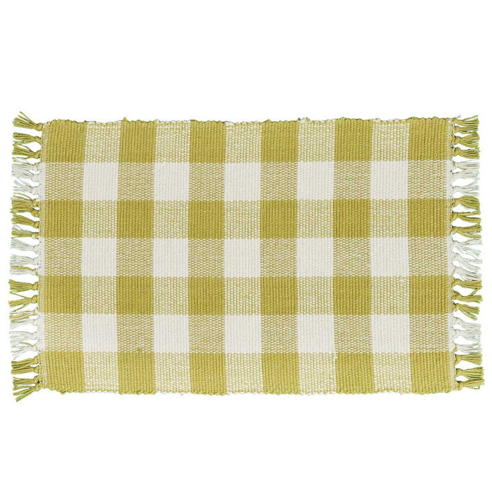 Park Design Wicklow Yarn Aloe Buffalo Check Placemats 13 x 19 Inches