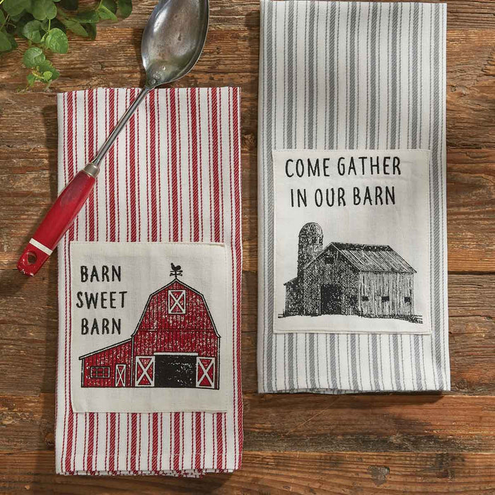 Park Designs - Come Gather Printed and Embroidered Dish Towel 100% Cotton 18 x 28 Inches