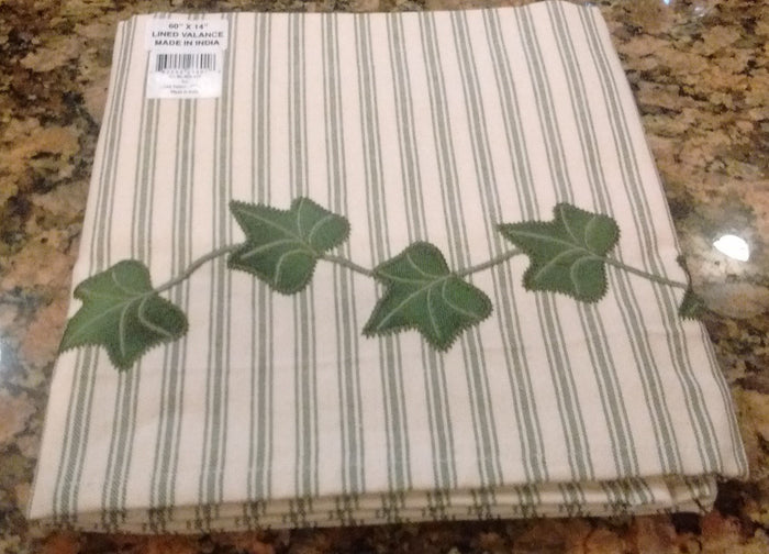 Park Designs - Ivy Appliqued Lined Valance 60 x 14 Inches - Olde Church Emporium
