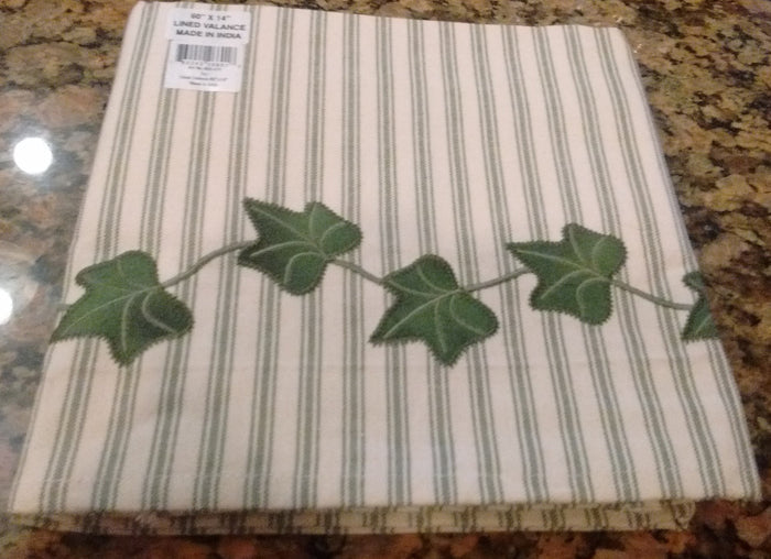 Park Designs - Ivy Appliqued Lined Valance 60 x 14 Inches - Olde Church Emporium