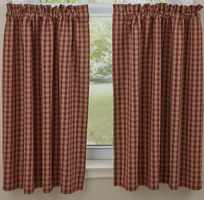 Park Designs - Sturbridge Live Lined Tiers Pair Wine 72 x 36 Inches - Olde Church Emporium
