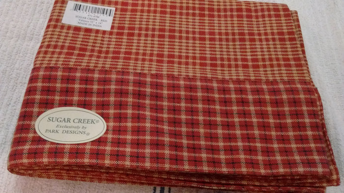 Park Designs  - Sugar Creek Red Valance  - 72 x 14 Inches Plaid - Olde Church Emporium