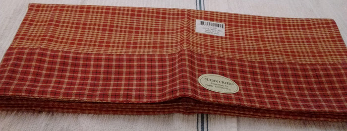Park Designs  - Sugar Creek Red Valance  - 72 x 14 Inches Plaid - Olde Church Emporium