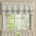 Park Designs - Summer Breeze Unlined Valance Country Primitive Farmhouse creme/blue 60 x 14 inches - Olde Church Emporium