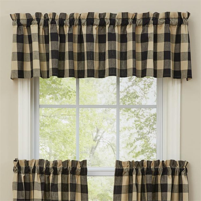 Park Designs - Tavern Check Black Valance - 72 x 14 Inches 100% Cotton - Olde Church Emporium