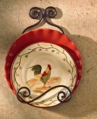 Park Designs - Village Metal Brown Burl Scroll Single Plate Rack - Olde Church Emporium