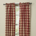 Park Designs - Wicklow Check Panels Pair  Garnet - 72 x 63 Inches Unlined Farmhouse Country - Olde Church Emporium