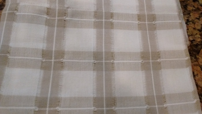 Park Designs - Windowpane Panel Pair Flax 72 x 63 Inches Tiebacks Included