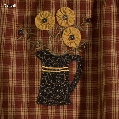 Park Designs Applique Pitcher Lined Valance 60 inches x 14 inches - Olde Church Emporium