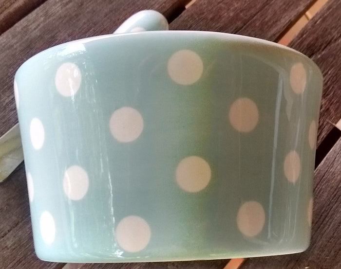 Park Designs Ashley Dip Bowl and Spreader Set Light Blue Color with Dot Design - Olde Church Emporium
