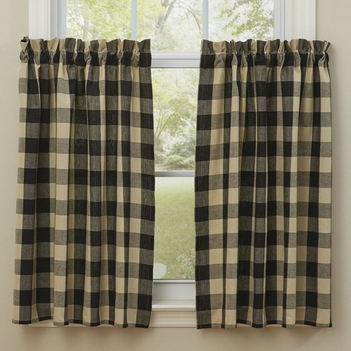 Park Designs Black Wicklow Window Curtain Collection - Valance, Swags, Tiers, Panels, Shower Curtain - Olde Church Emporium