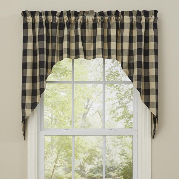 Park Designs Black Wicklow Window Curtain Collection - Valance, Swags, Tiers, Panels, Shower Curtain - Olde Church Emporium