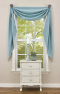 Park Designs Crawford Lined Fishtail Swag Sea Blue 145 x 25 Inches - Olde Church Emporium