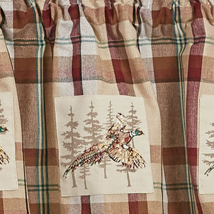 Park Designs Gamekeeper Plaid Lined Pheasant Patch Valance 60 x 14 Inches Farmhouse, Country, Rustic  Item #6983-475