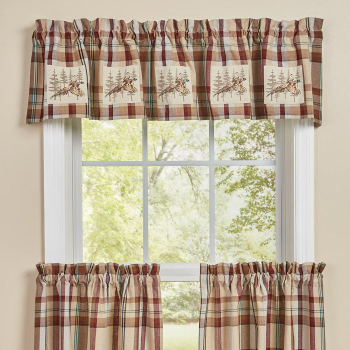 Park Designs Gamekeeper Plaid Lined Pheasant Patch Valance 60 x 14 Inches Farmhouse, Country, Rustic  Item #6983-475