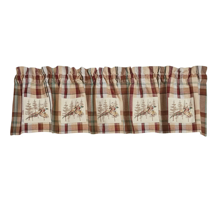 Park Designs Gamekeeper Plaid Lined Pheasant Patch Valance 60 x 14 Inches Farmhouse, Country, Rustic  Item #6983-475