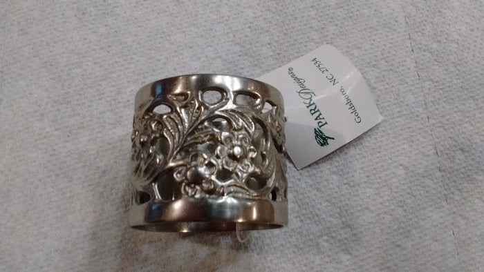 Park Designs "Rose Filigree Napkin Ring Pewter" Kitchen Dining Napkin Rings - Olde Church Emporium