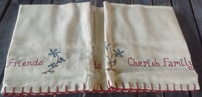 Park Designs Sentiments Cherish Family and Friends Appliqued Lined Valances 60 x 14 Inches - Olde Church Emporium