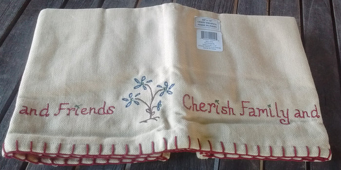 Park Designs Sentiments Cherish Family and Friends Appliqued Lined Valances 60 x 14 Inches - Olde Church Emporium