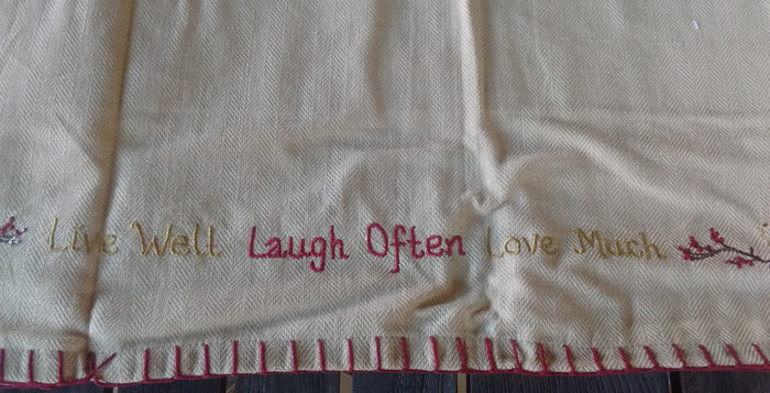 Park Designs Sentiments Live Laugh Love Appliqued Lined Valances 60 x 14 Inches - Olde Church Emporium