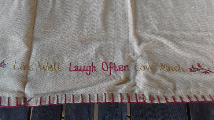 Park Designs Sentiments Live Laugh Love Appliqued Lined Valances 60 x 14 Inches - Olde Church Emporium