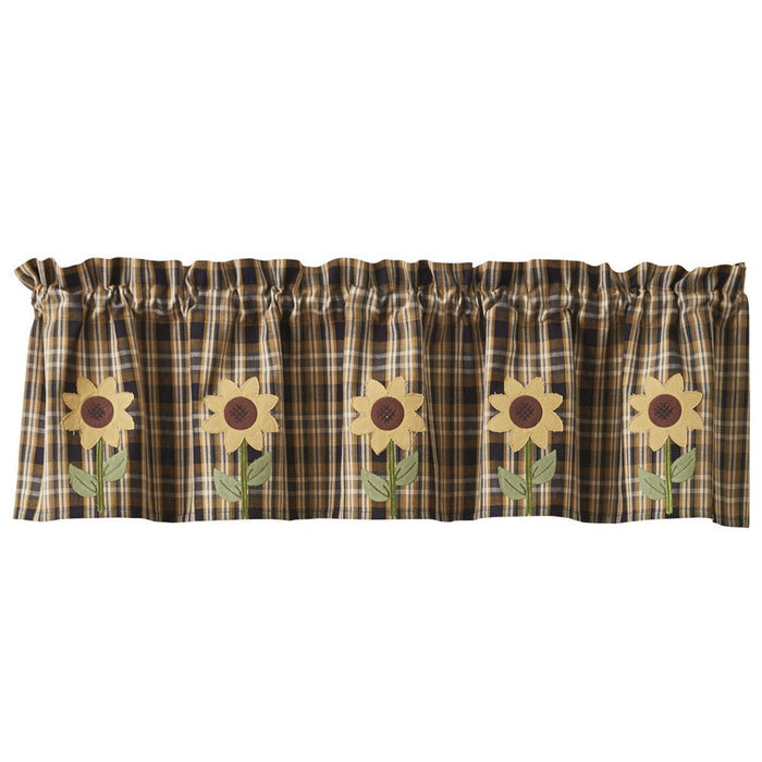 Park Designs Sunflower in Bloom Lined Appliqued Valance 60  x 14 Inches - Olde Church Emporium