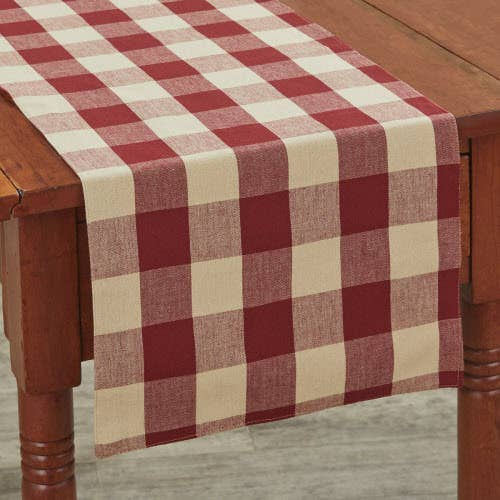 Park Designs Wicklow Check Backed Garnet Table Runners 2 Sizes 36 and 54 Inches Farmhouse Country