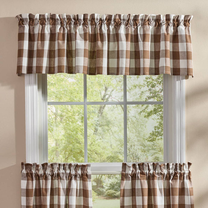 Park Designs Wicklow Unlined Valance 72 x 14 Inches -Brown And Cream, Country Farmhouse Item #113-47BR