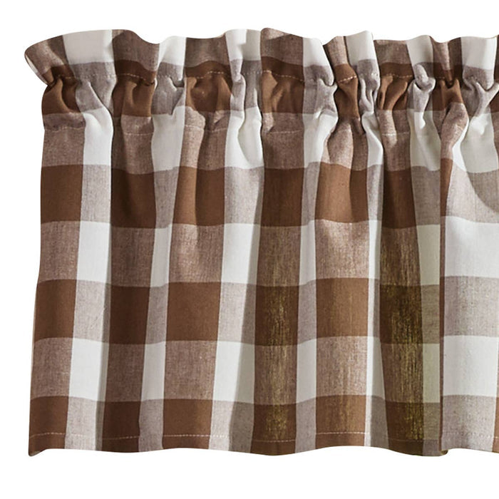 Park Designs Wicklow Unlined Valance 72 x 14 Inches -Brown And Cream, Country Farmhouse Item #113-47BR