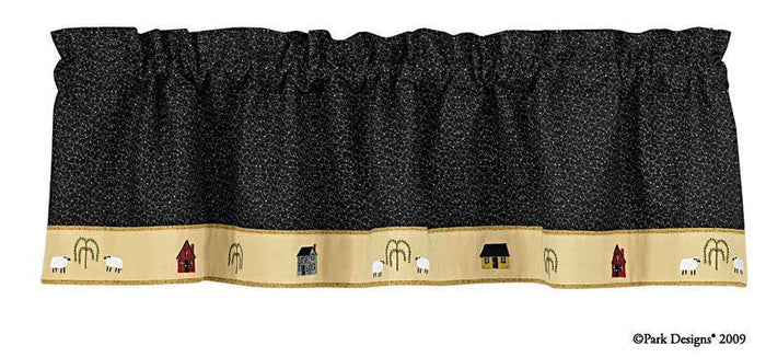 Park Designs Willow Lane embroidered Lined Valance 60 inches x 14 inches - Olde Church Emporium