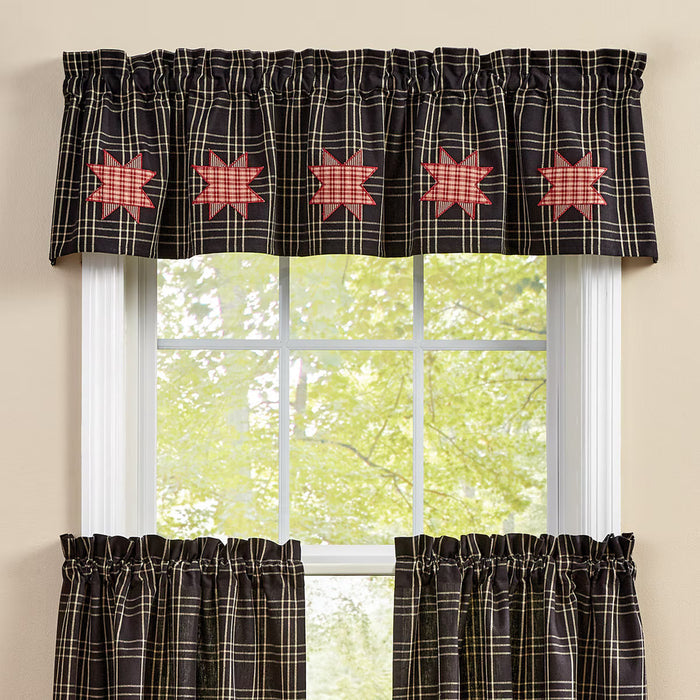 Park Farmhouse Star Decorative Lined Valance 60 x 14 Inches Country, Farmhouse, Rustic, Cabin Item #4962-475