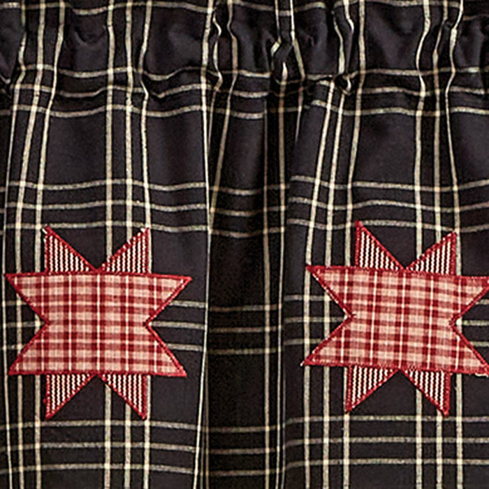 Park Farmhouse Star Decorative Lined Valance 60 x 14 Inches Country, Farmhouse, Rustic, Cabin Item #4962-475