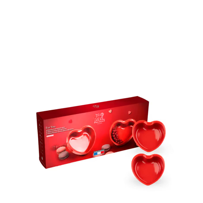 Peugeot Ceramic Heart Dishes set of 2 - Red / 13.5 cm