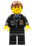 Police - City Suit with Blue Tie and Badge, Black Legs, Vertical Cheek Lines