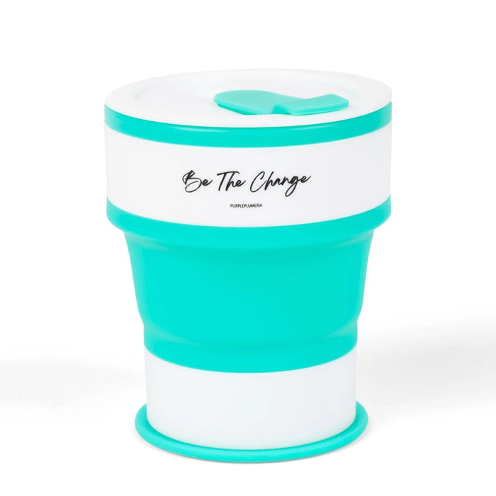Portable Silicone Cup, Collapsible & Sustainable. Perfect for Travel. Teal, Navy or Mauve