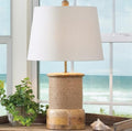 Rope Wrap Wood Lamp with Shade #25-336 [Home Decor]- Olde Church Emporium